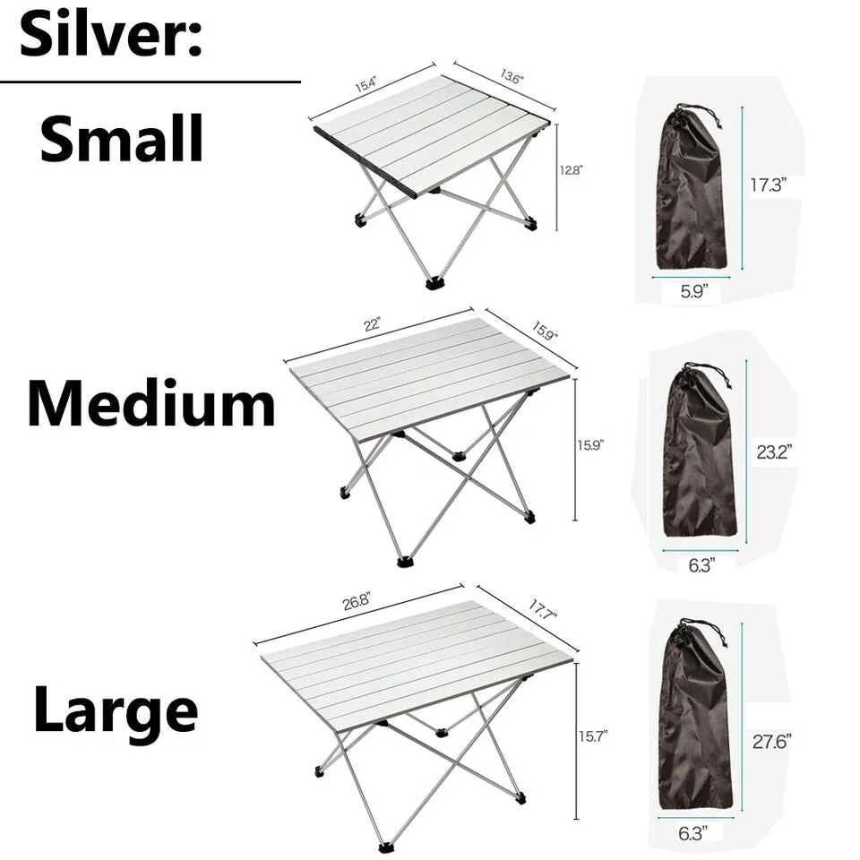 Foldable Aluminum Camping Table - Compact & Lightweight with Carry Bag