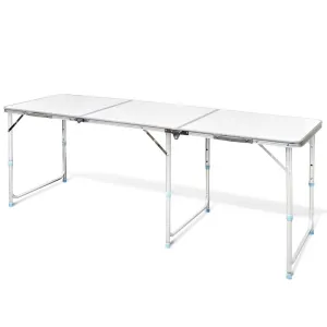 Foldable Camping Table Height Adjustable Aluminum 70.9''x23.6'' - vidaXL