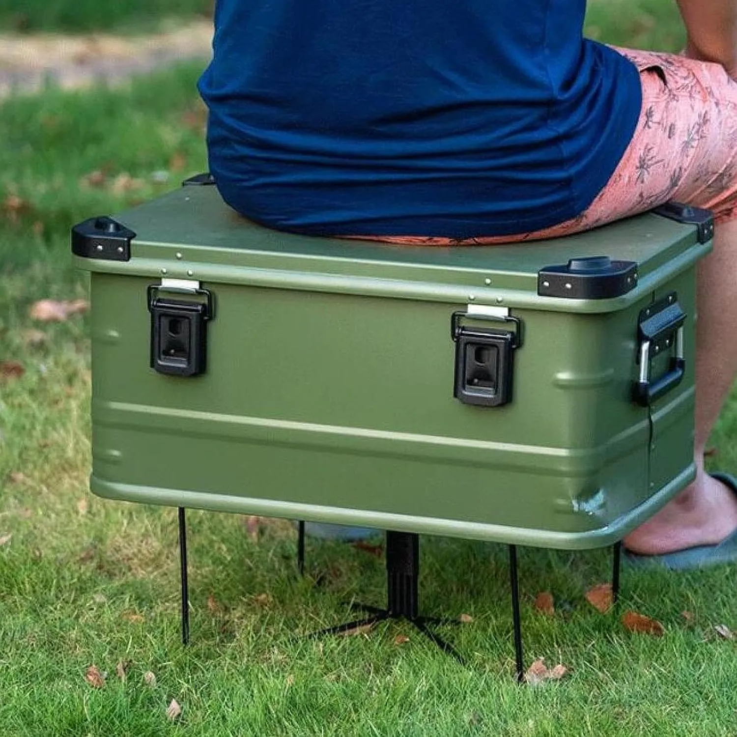 Foldable Cooler Stand Water Container Stand Stable Compact with Storage Bag Ice Box Holder Suitcase Rack for Hiking Fishing