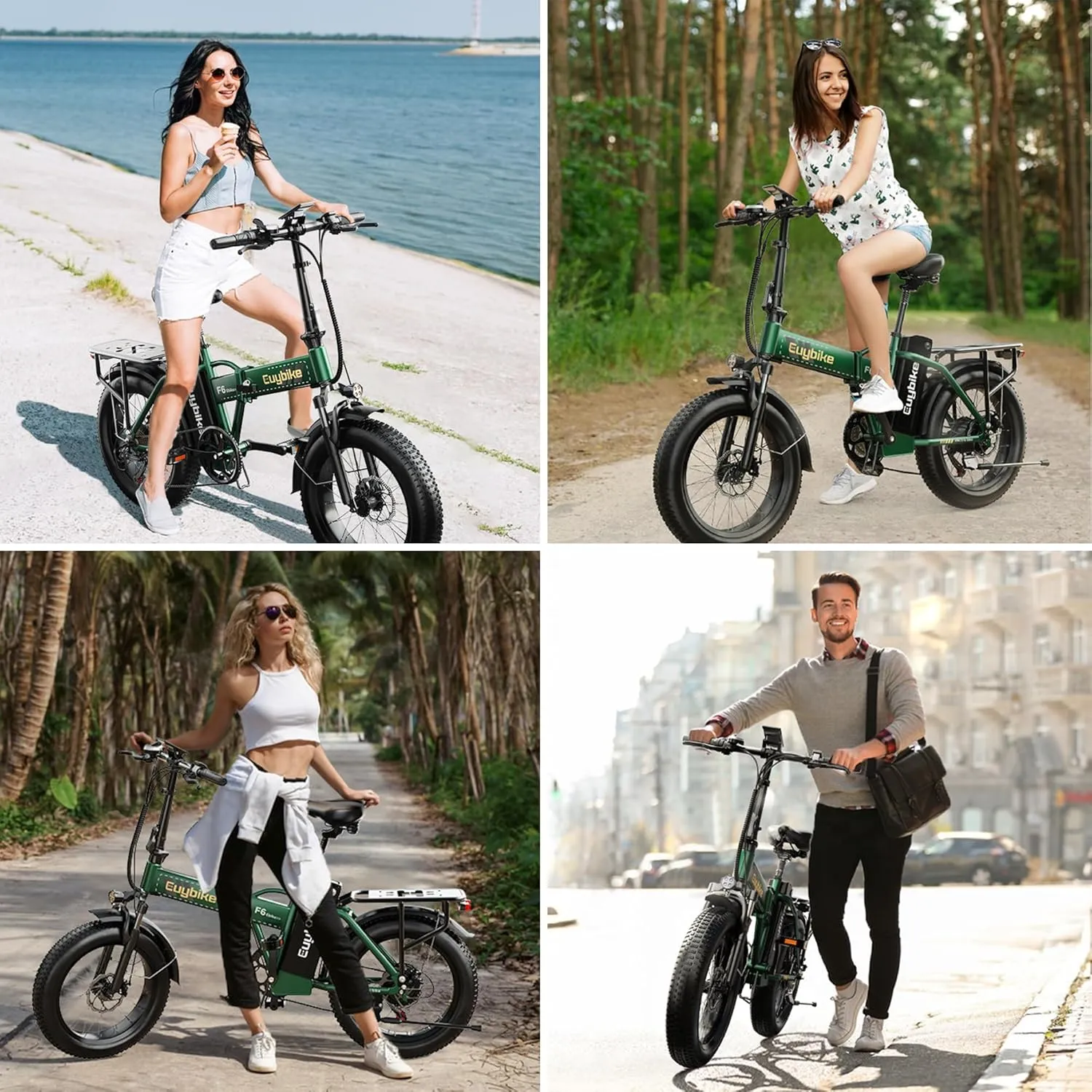Foldable Electric Bike for Adults, 30 MPH, 48V 20Ah Removable Battery up to 80Miles, 20" Fat Tire Peak 1000W Motor Dirt Ebike Adult Electric Bicycle for City Commute Beach Mountain Adventurous E Bike
