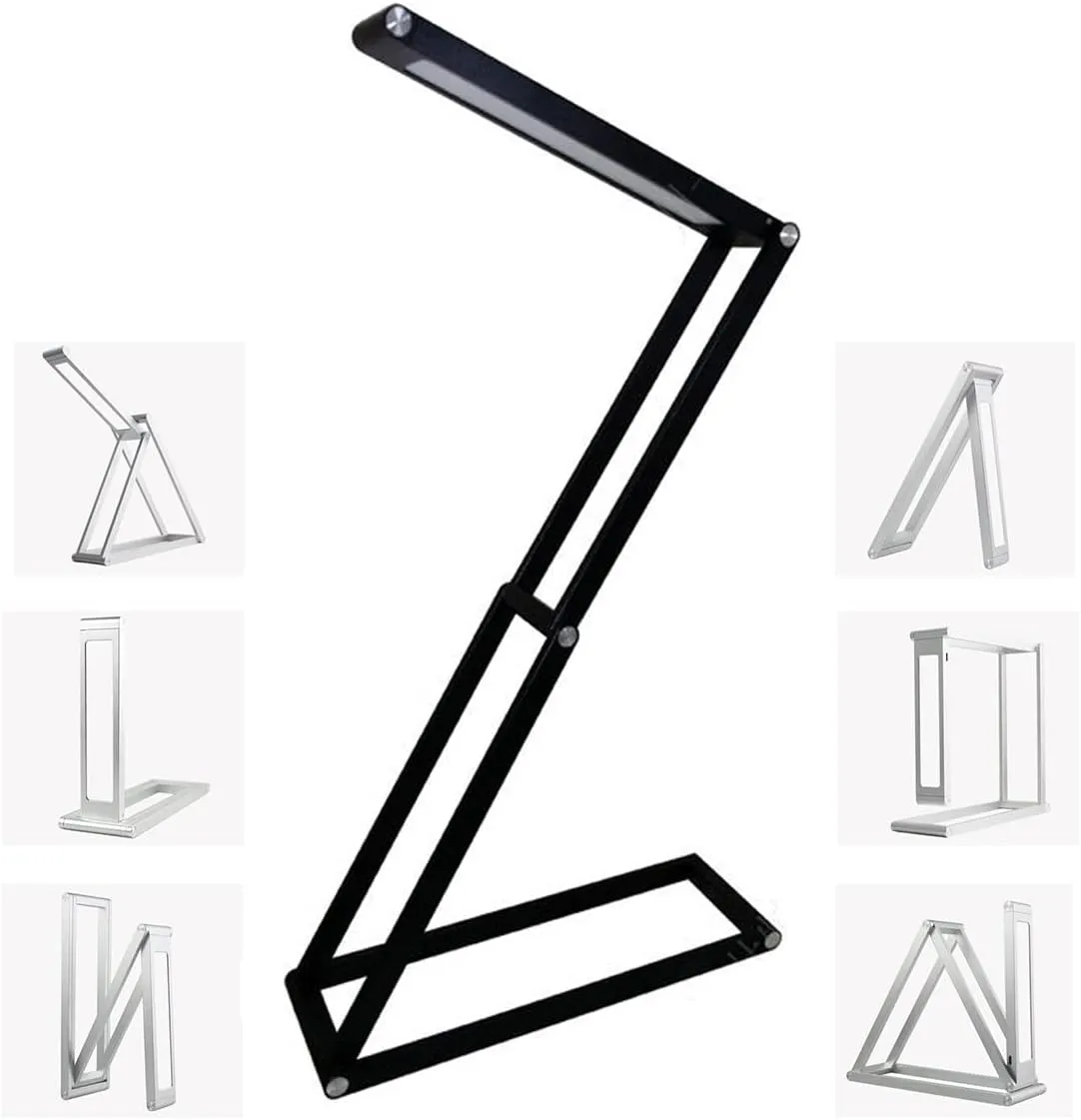 Foldable LED Desk Light, Slim Portable Rechargeable USB Table Light, Eye-Caring Aluminium Alloy Table Lamps,for Home, Reading, Studying, Work, Travel (Black)