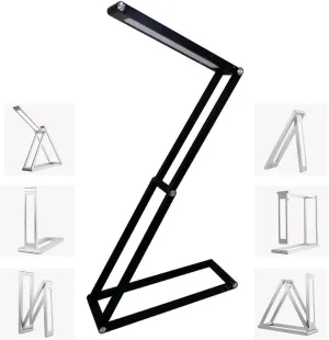 Foldable LED Desk Light, Slim Portable Rechargeable USB Table Light, Eye-Caring Aluminium Alloy Table Lamps,for Home, Reading, Studying, Work, Travel (Black)