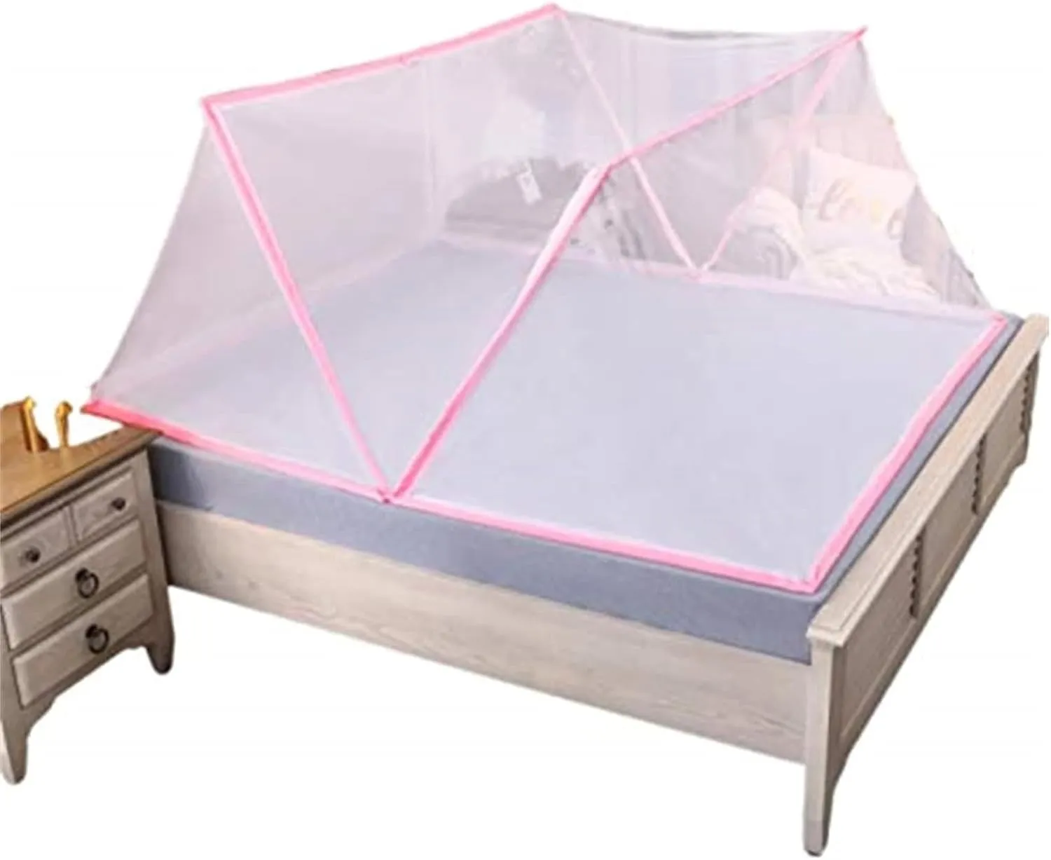 Foldable Mosquito Net Tent, Mosquito Net for Camping, Mosquito Net for Bed, Mosquito Net for Outdoor and Travel/Pink/190 * 135 * 80Cm