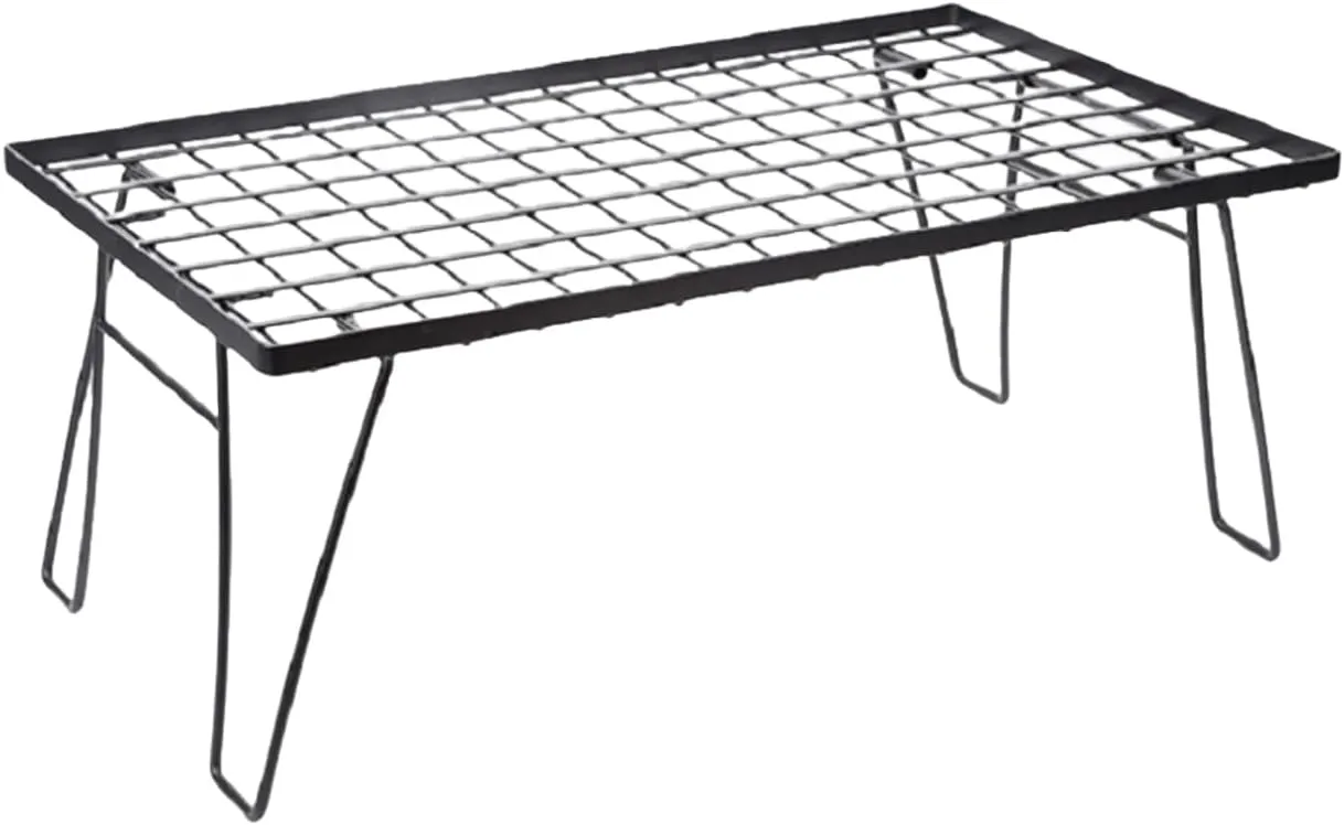 Foldable Multipurpose Stackable Storage Rack - Ideal for Camping, Indoor & Outdoor Use, 66lbs Load Capacity, Steel Construction