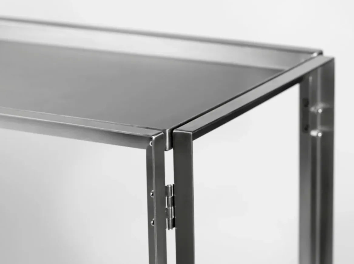 Foldable Side Table in Stainless Steel