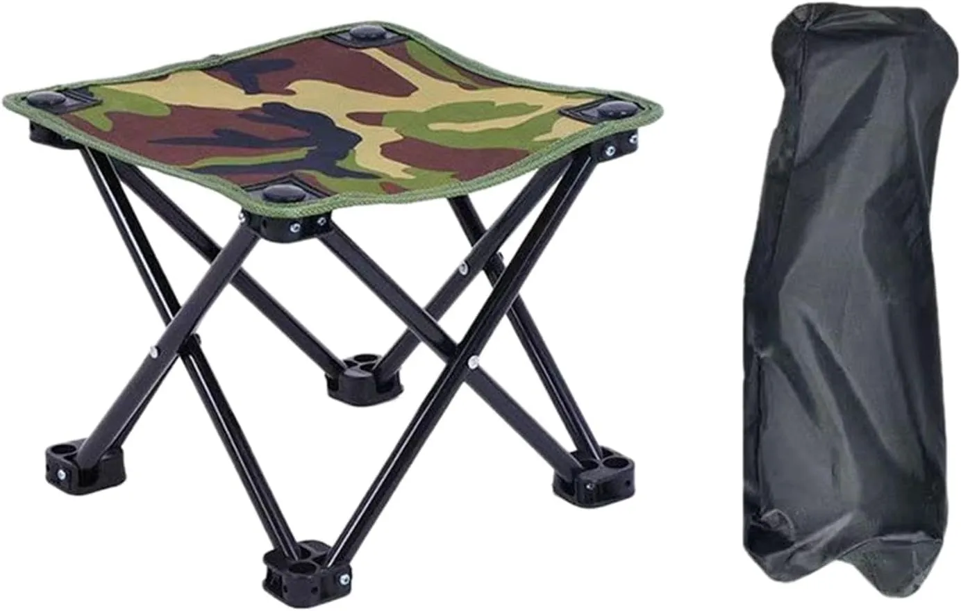 Folded Camping Stool Outdoor Foot Stool with Storage Bag Ottoman Portable