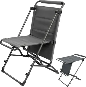 Folding Camping Chair Household and Outdoor Folding Table Heavy Duty Furniture Support Adults up to 550lbs Fit Both for Indoor and Outdoor Adventures, Tailgating, Fishing(Dark Grey)