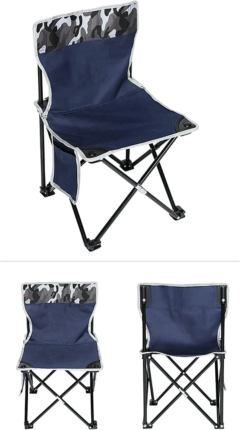 Folding Camping Folding Lightweight Padded Portable Chair with Carry Bag Outdoor Camping Fishing Beach Chair for Outdoor Hiking Fishing Chairs Foldable(Blue,58 * 35 * 35cm)