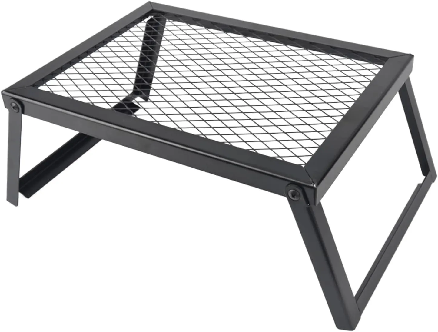 Folding Camping Grill Heavy Duty Steel Mesh Grate, Portable Campfire Grill for Outdoor Cooking Over Fire Pit, Grilling Rack for Backpacking Hiking Picnics BBQ