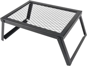 Folding Camping Grill Heavy Duty Steel Mesh Grate, Portable Campfire Grill for Outdoor Cooking Over Fire Pit, Grilling Rack for Backpacking Hiking Picnics BBQ