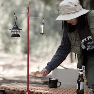 Folding Camping Lantern Stand  Free Install Light Hangers Foldable Light Holder