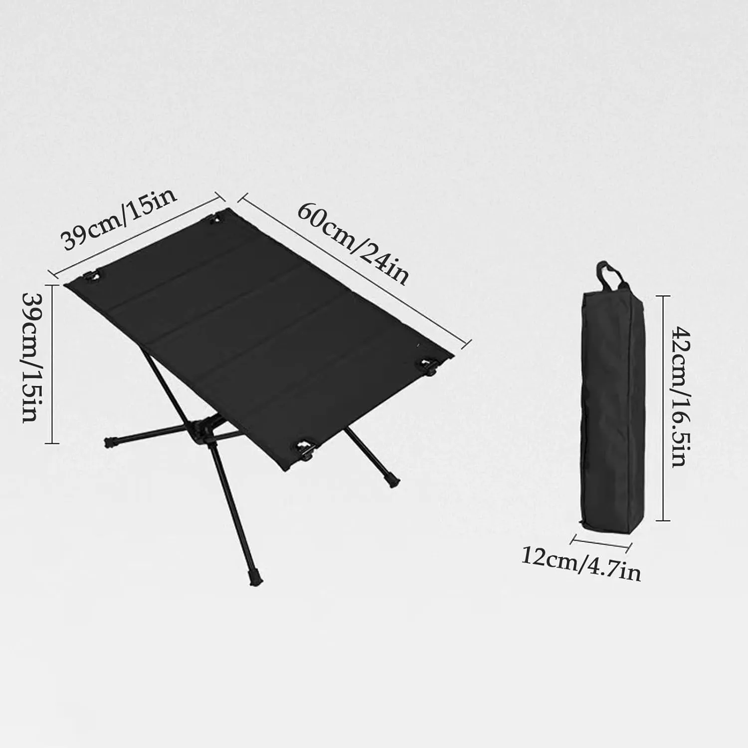 Folding Camping Table, Aluminum Portable Camp Table with Carry Bag - Compact Camping Table Support Foldable Small Table for Outdoor Camping Picnic(A)