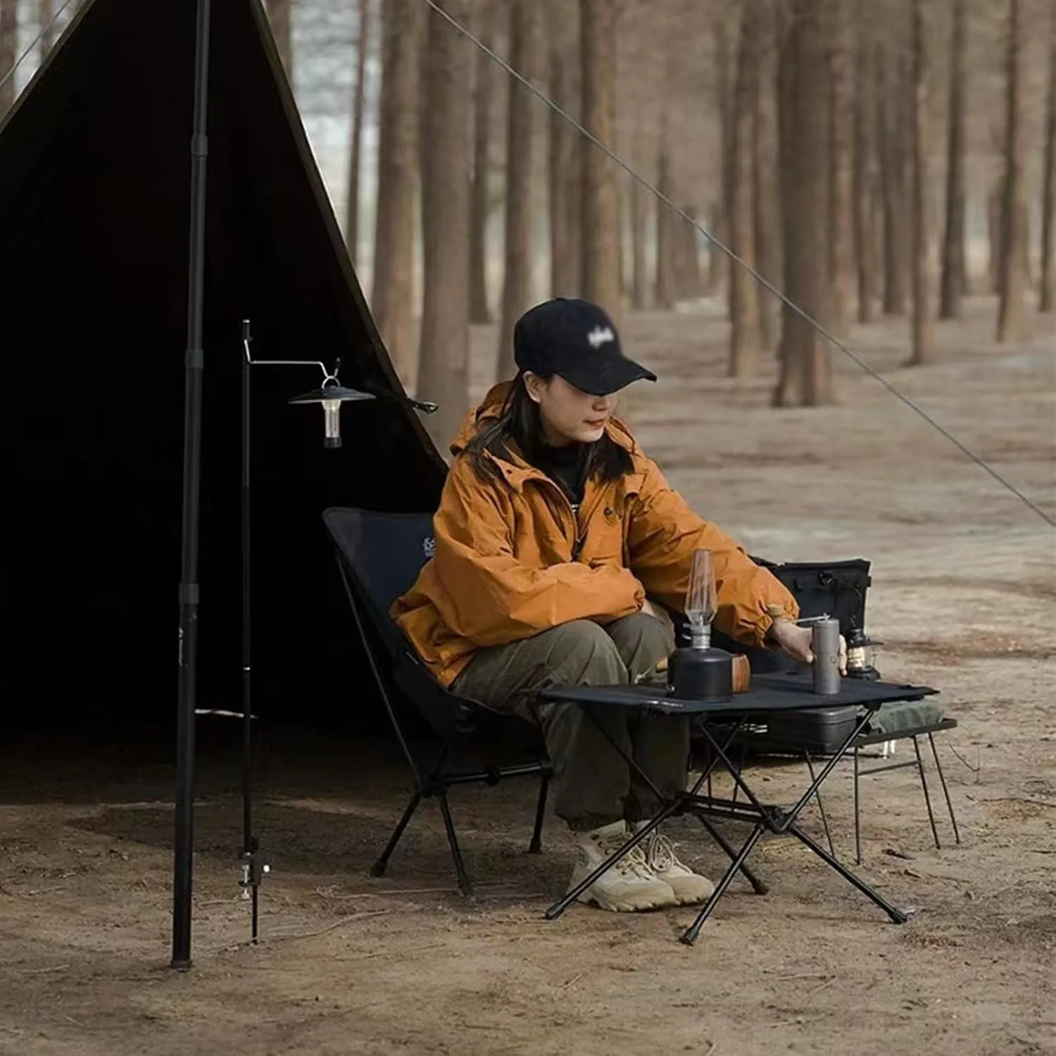 Folding Camping Table, Aluminum Portable Camp Table with Carry Bag - Compact Camping Table Support Foldable Small Table for Outdoor Camping Picnic(A)