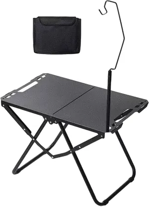 Folding Camping Table Camp Table Lightweight Carbon Steel Compact Stand with Carry Bag for Garden BBQ Family Reunions Boat RV