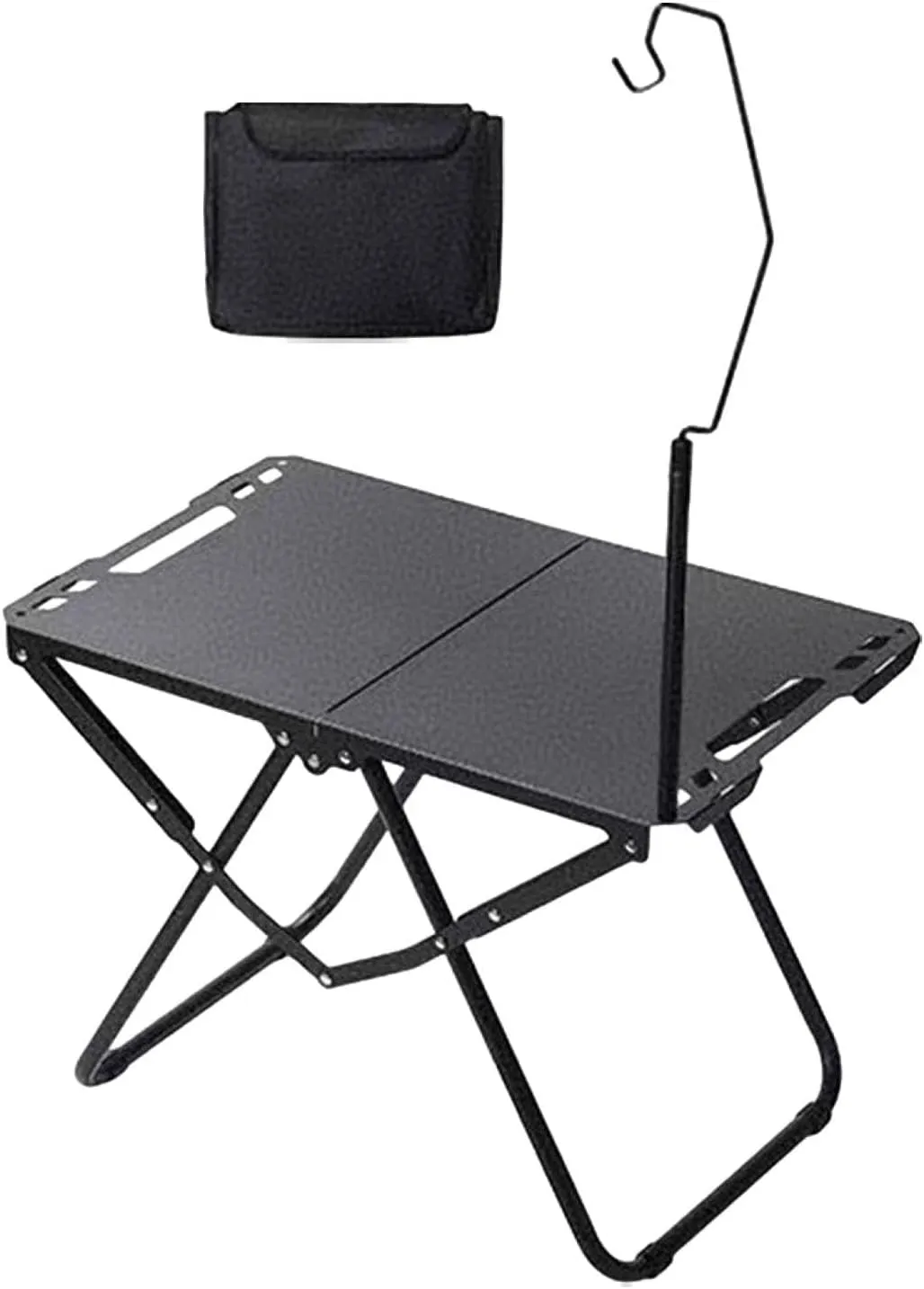 Folding Camping Table Camp Table Lightweight Carbon Steel Compact Stand with Carry Bag for Garden BBQ Family Reunions Boat RV