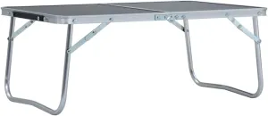 Folding Camping Table Grey Aluminium 23.6x15.7