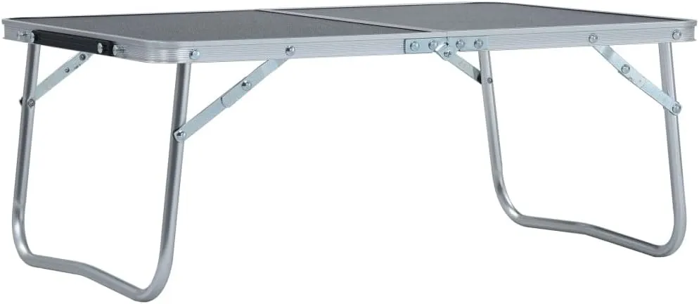 Folding Camping Table Grey Aluminium 23.6x15.7