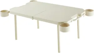 Folding Camping Table with 4 Cup Holders Handle Design for BBQ Travel Hiking