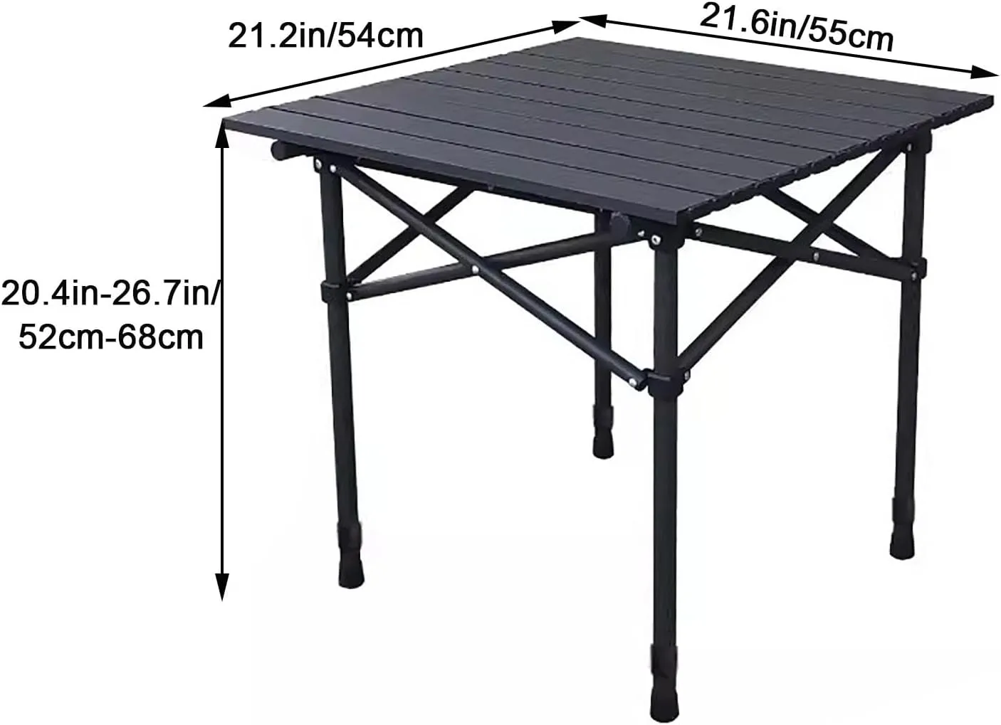 Folding Camping Table with Mesh Bag, Portable Camping Table, Lightweight Aluminum Roll-Up Folding Table, for Outdoor Camping, Picnics, Beach, Backyard, TABLE_21.6IN/55CM, Beige