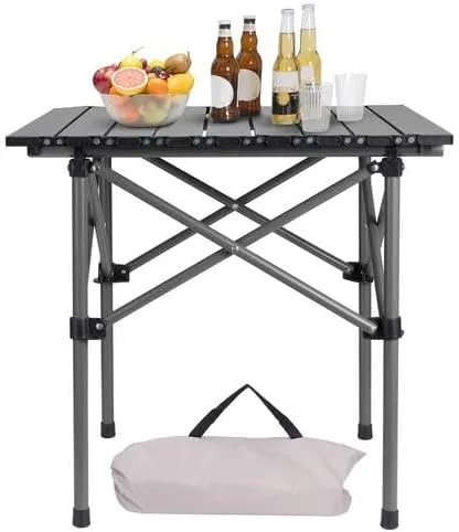 Folding Camping Table with Storage, Lightweight Portable Camping Table Matte Texture for Camping Tailgating Picnic Backyard Use