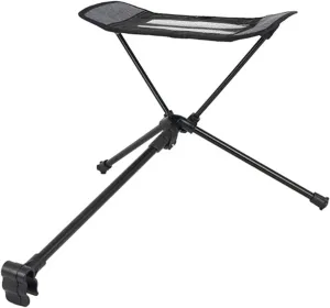 Folding Chair Footrest Outdoor Camping Foldable Footstool Portable Recliner Lazy Retractable Leg Rest Camping Moon Chair, Black