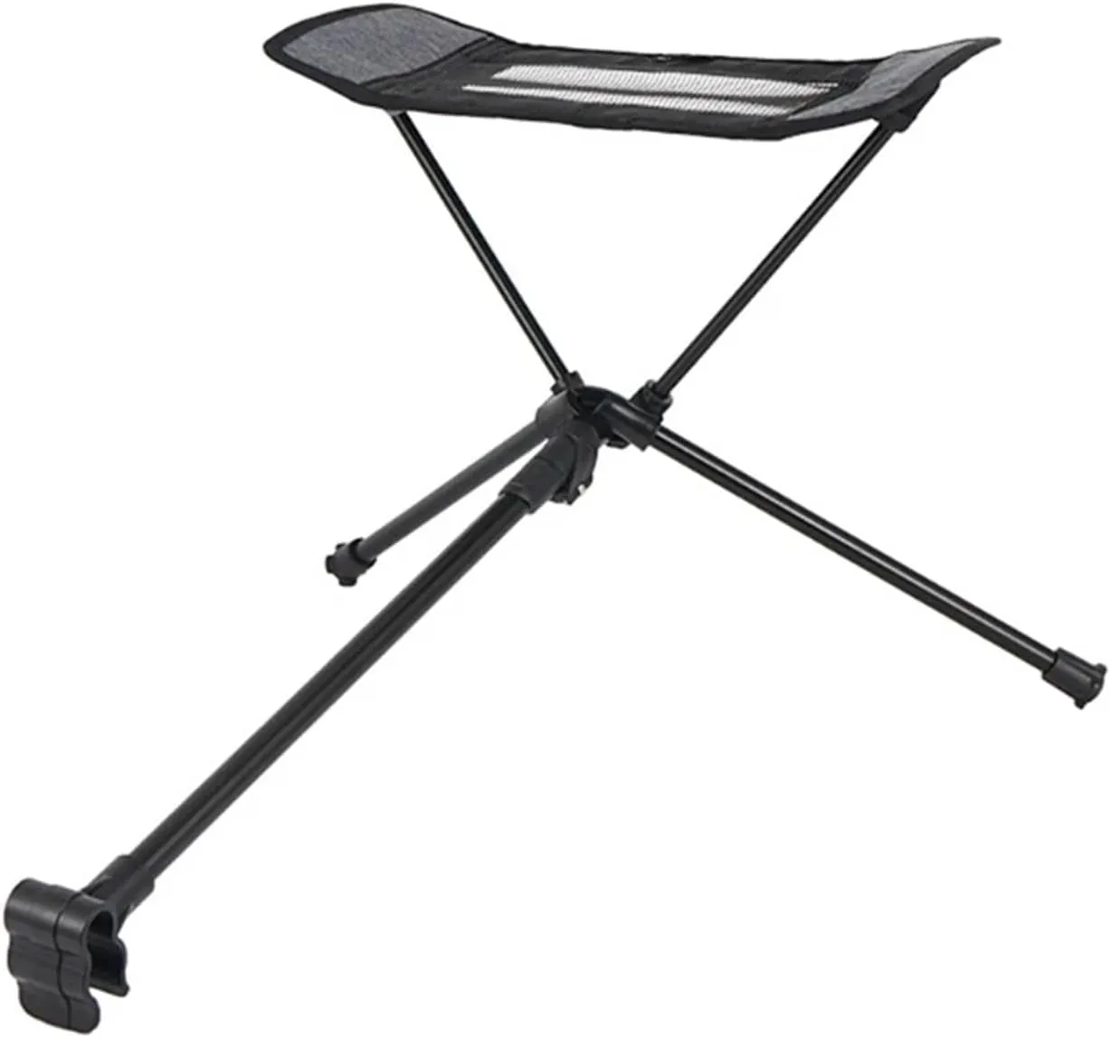 Folding Chair Footrest Outdoor Camping Foldable Footstool Portable Recliner Lazy Retractable Leg Rest Camping Moon Chair, Black