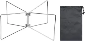 Folding Cooler Stand Ice Box Stand for Barbecues Multifunctional Lightweight with Storage Pouch Compact Steel Material