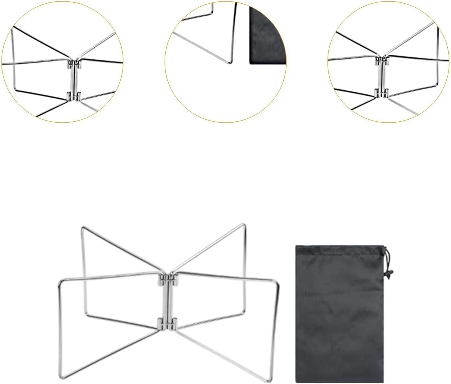 Folding Cooler Stand Ice Box Stand for Barbecues Multifunctional Lightweight with Storage Pouch Compact Steel Material