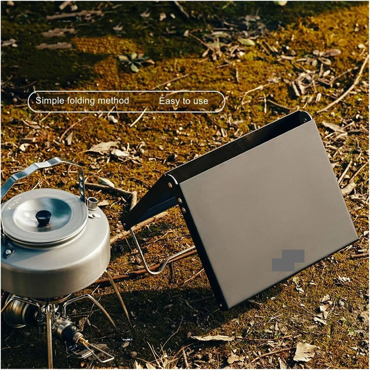 Folding Dining Table Aluminium Hiking Climbing Fishing Picnic Table pliante Outdoor Folding Table Heat Shield Mini Portable Camping Supplies (Color : Black)