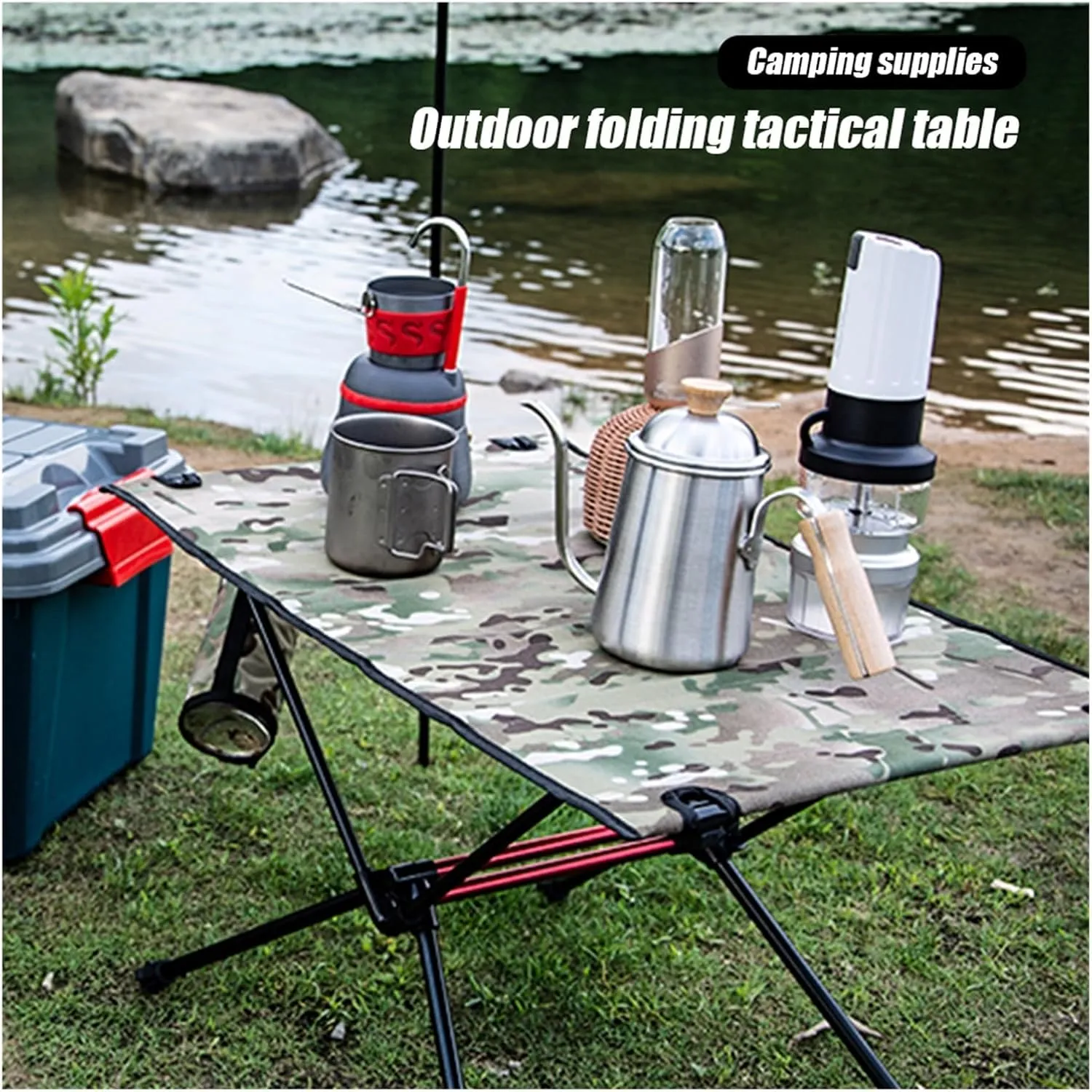 Folding Dining Table Aluminum Alloy Outdoor Furniture Dinner Desk for Family Party BBQ Picnic Portable Foldable Camping Table (Color : C)