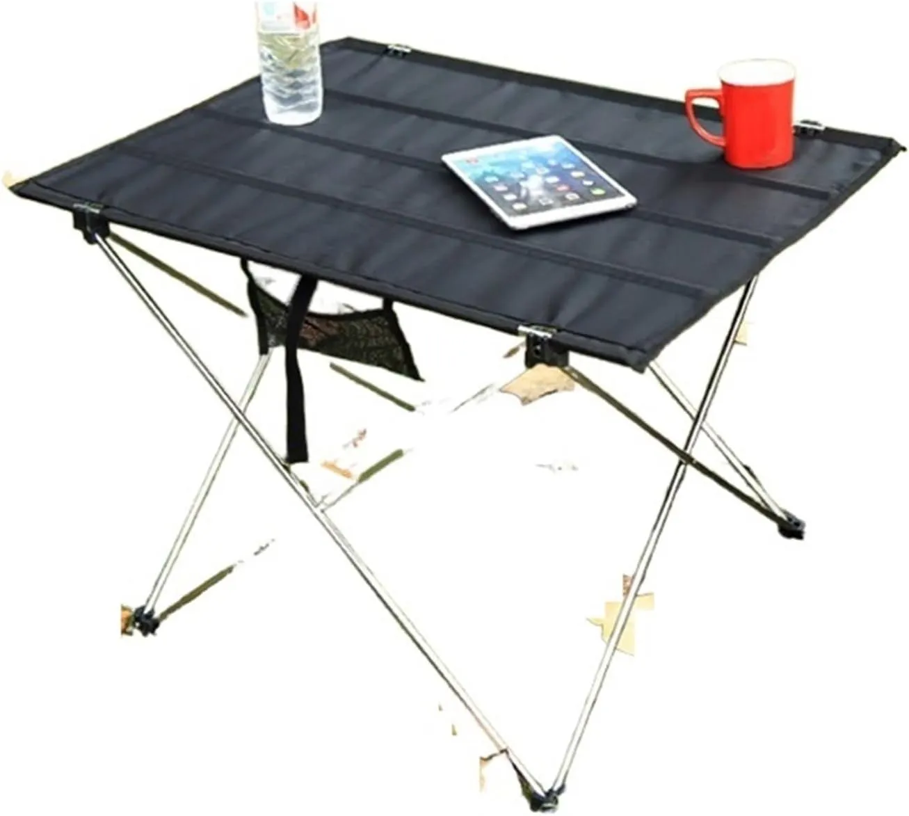 Folding Dining Table Ultralight Beach Aluminium Hiking Climbing Fishing Picnic Folding Tables Outdoor Travel Foldable Table Portable Camping Desk (Color : M-Gray)