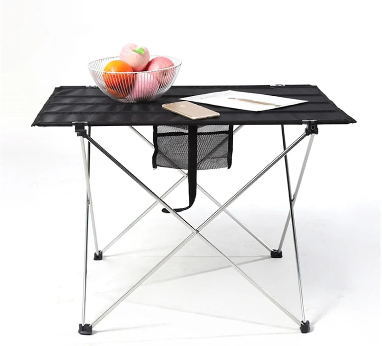 Folding Dining Table Ultralight Beach Aluminium Hiking Climbing Fishing Picnic Folding Tables Outdoor Travel Foldable Table Portable Camping Desk (Color : M-Gray)