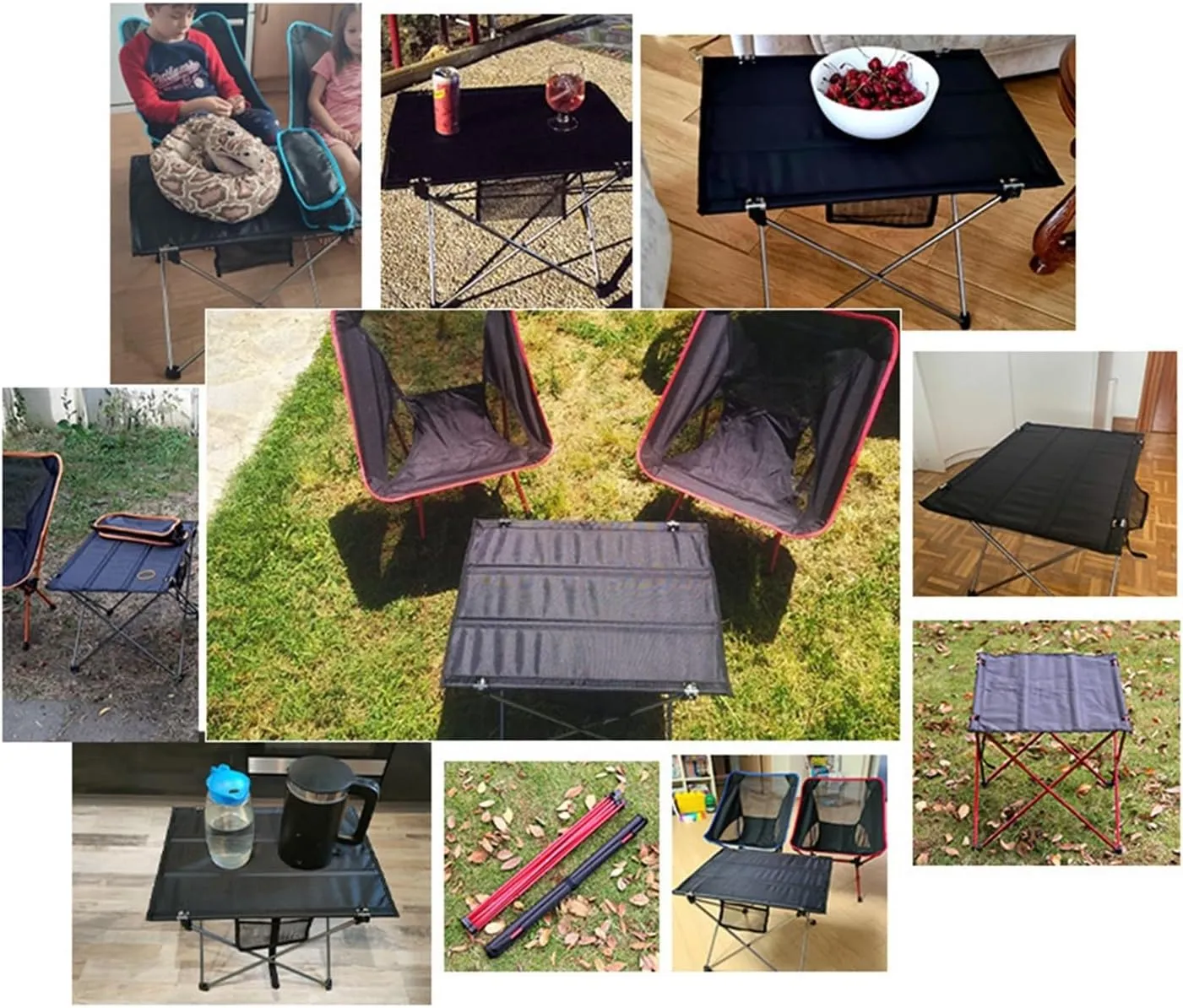 Folding Dining Table Ultralight Beach Aluminium Hiking Climbing Fishing Picnic Folding Tables Outdoor Travel Foldable Table Portable Camping Desk (Color : M-Gray)