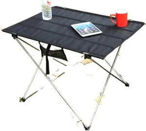 Folding Dining Table Ultralight Beach Aluminium Hiking Climbing Fishing Picnic Folding Tables Outdoor Travel Foldable Table Portable Camping Desk (Color : M-Gray)