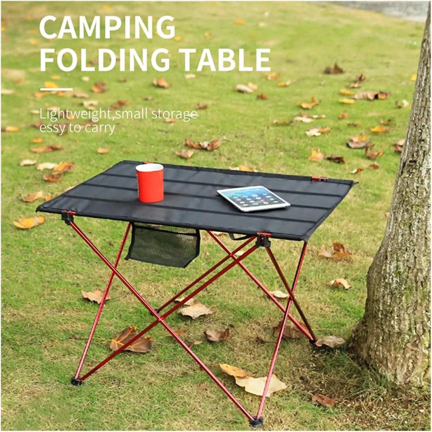 Folding Dining Table Ultralight Beach Aluminium Hiking Climbing Fishing Picnic Folding Tables Outdoor Travel Foldable Table Portable Camping Desk (Color : M-Gray)