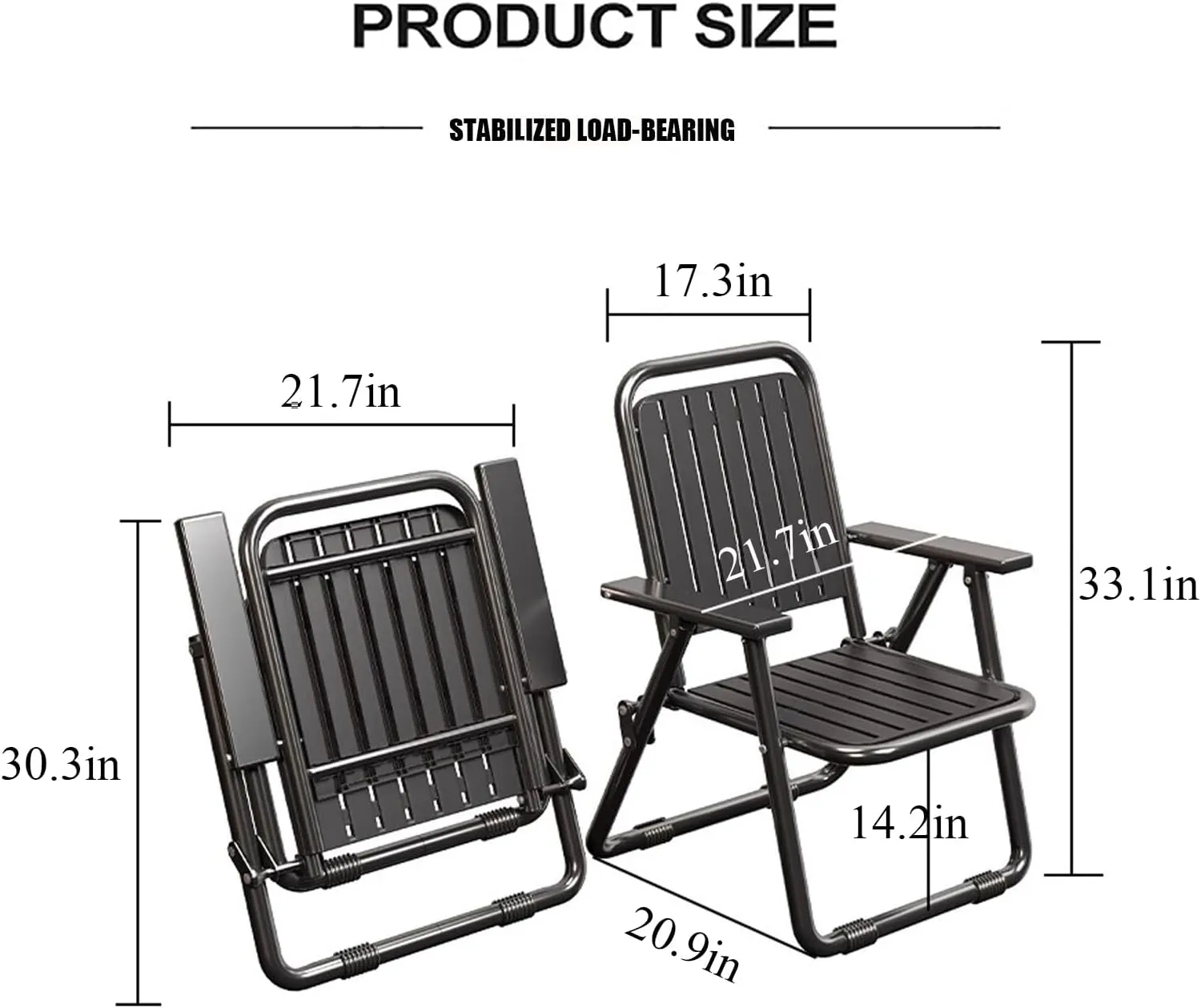Folding Patio Chair,Outdoor Dining Chair with Armrests and Back,Portable Patio Chair for Porch, Deck,Garden, Backyard,Metal Frame,Perfect for Summer(2pcs, Brown)