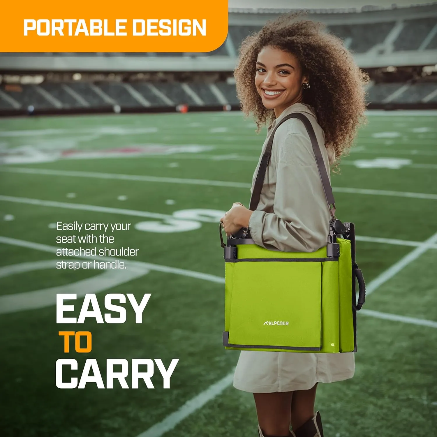 Folding Reclining Stadium Seats with Back Support for Bleachers, Bleacher Chairs with Back and Cushion Seating for Football, Camping Chair, Kayak Seat, Canoe, Paddle Board, Concerts, & Sports Events