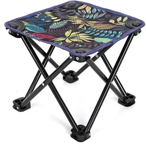 Folding Stool Field Camping Picnic Travel Portable Portable Fishing Outdoor Stall Folding Chair (Blue   Bag)
