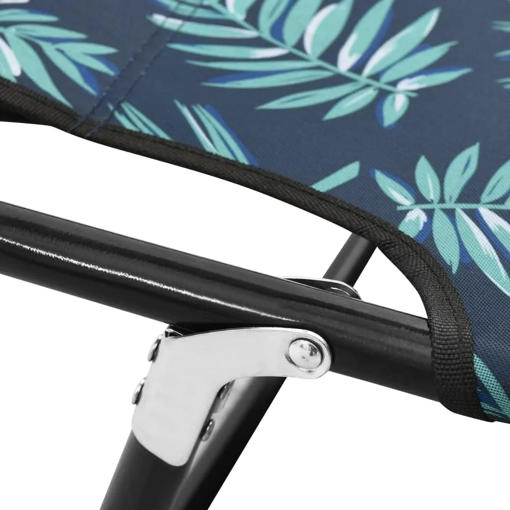 Folding Sun Lounger Steel Leaf Patterntanning Chair Camping Chairs Patio Recliner Suitable for Garden Courtyard