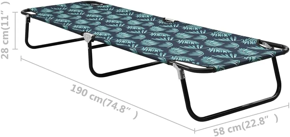 Folding Sun Lounger Steel Leaf Patterntanning Chair Camping Chairs Patio Recliner Suitable for Garden Courtyard