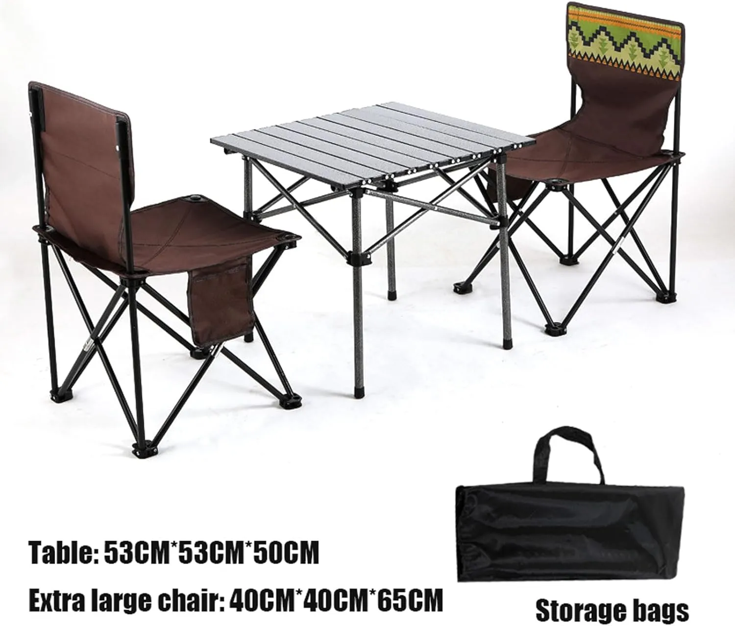 Folding Table Chairs Sets, Aluminum Foldable Picnic Table Portable Camping Table and Chairs for Picnic,Beach,Fishing,Hiking,BBQ,Parties, Patio, Black
