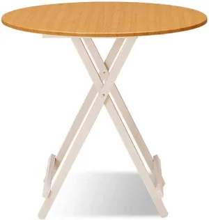Folding Table,Patio Round Folding Bistro Table,Outdoor Portable Dining Table, Wooden Footing Frame (Color : D)