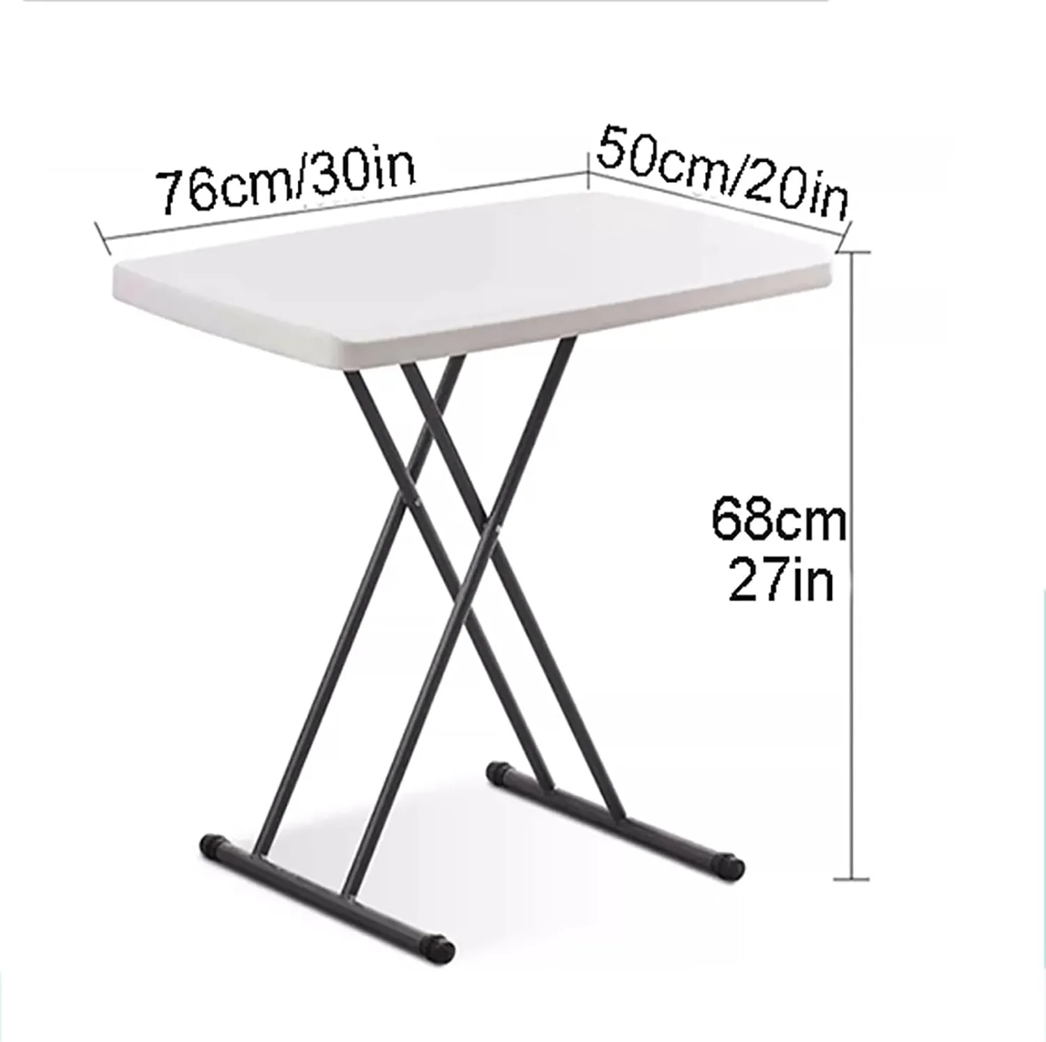 FQWYNMZ Folding Picnic Table for Outdoor, Portable Fold-in-Half Plastic Dining Picnic Party Table with 6 Levels of Height Adjustment, Small End Table for Camping and Picnics(Blue)