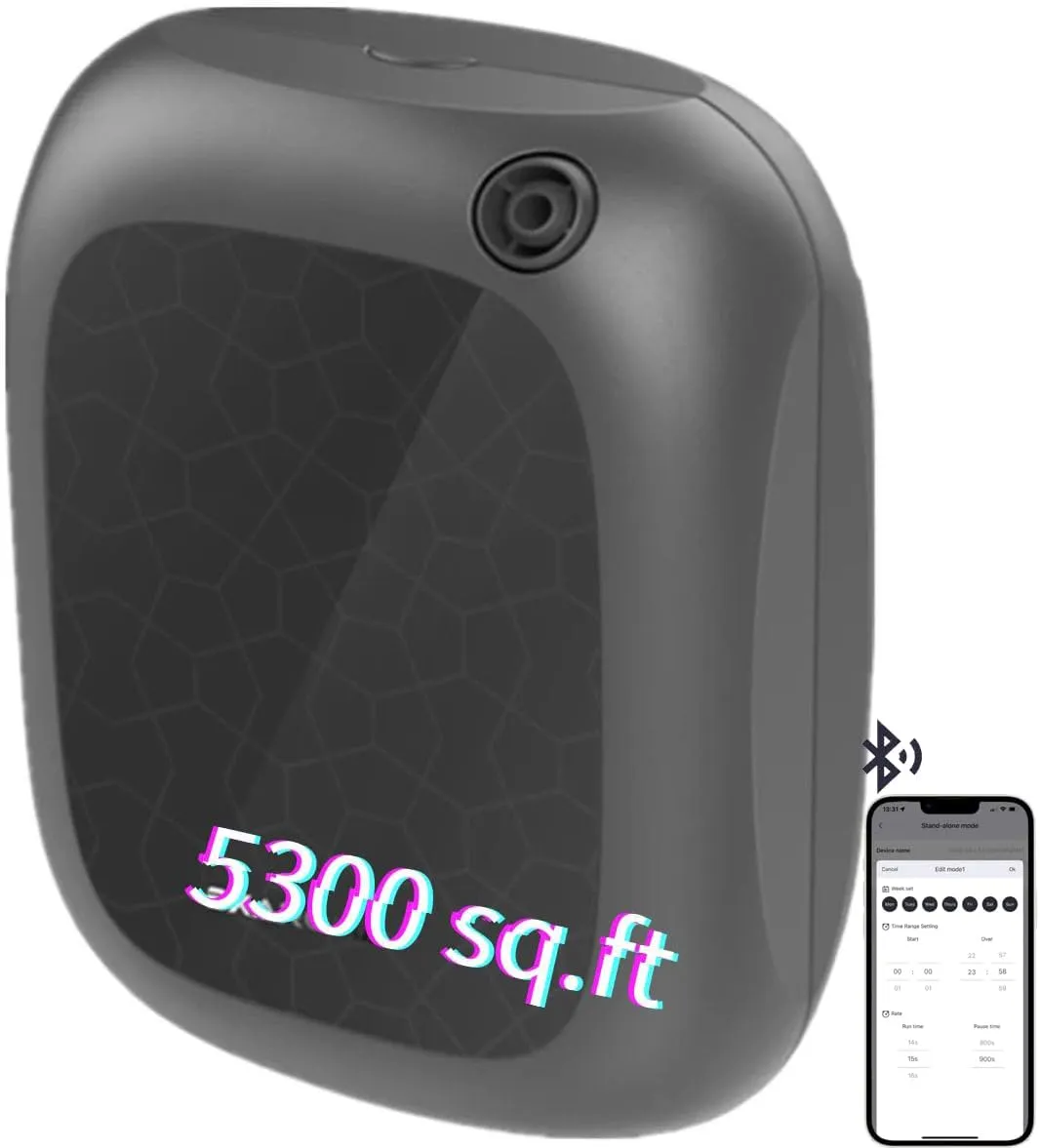 Fragrance Aroma Scent Collection Diffuser - Area 5300 sq ft, Bussiness, Home, 7 Fl Oz 200ml, Bluetooth Control, X200 Black, DIFFMELY