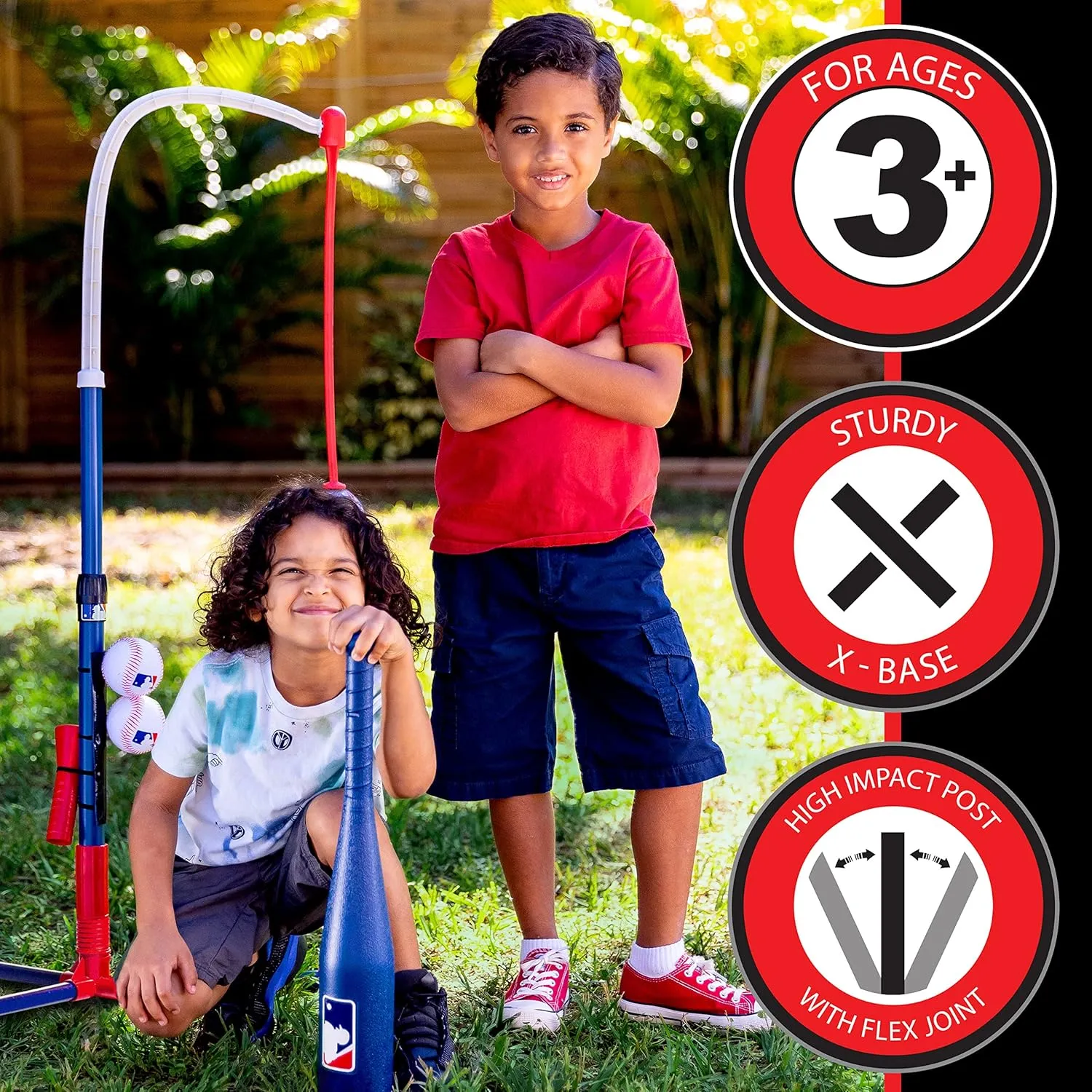 Franklin Sports Grow-with-Me Kids Baseball Batting Tee   Stand Set for Youth   Toddlers - Youth Baseball, Softball   Teeball Hitting Tee Set for Boys   Girls