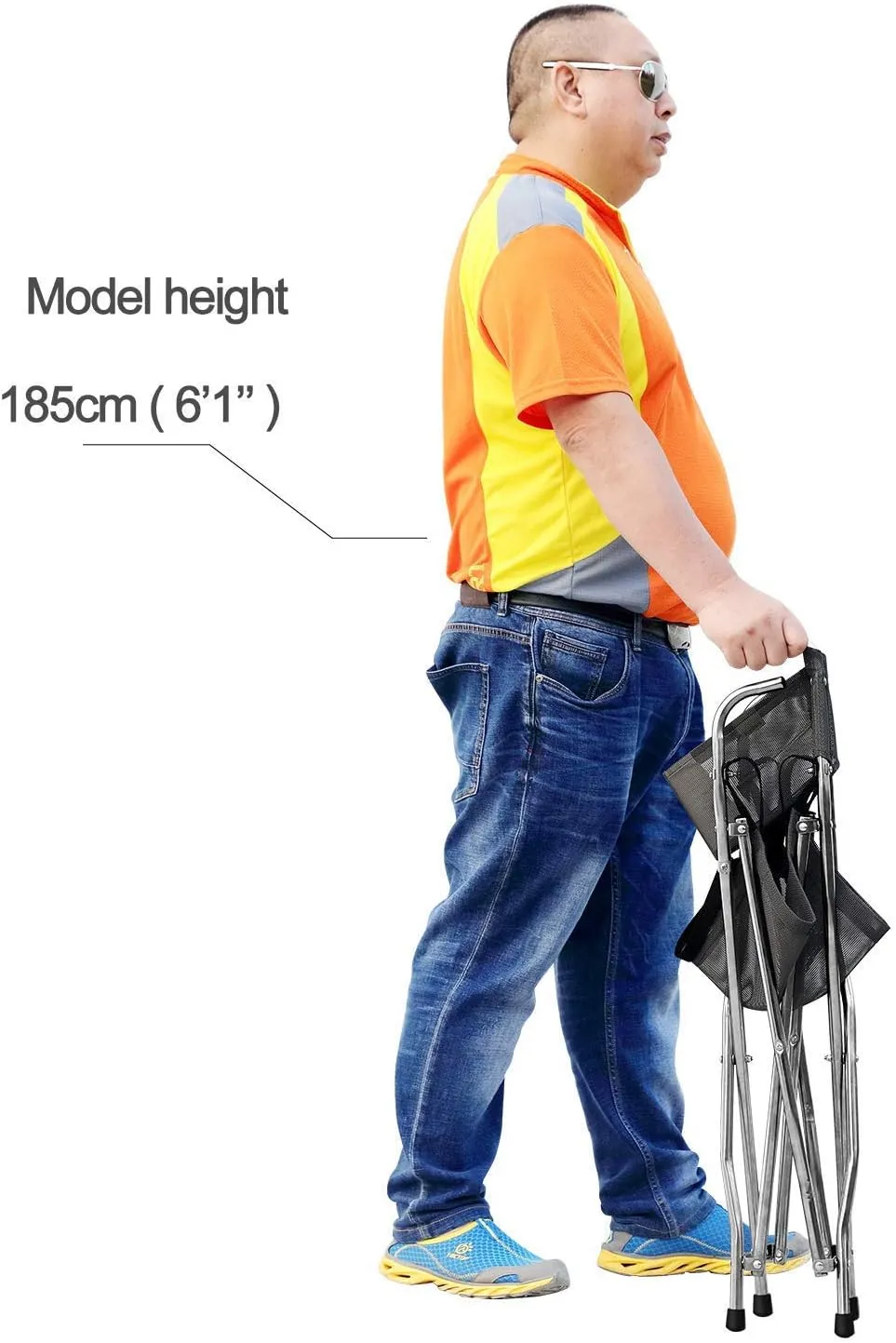 Freshore® Canes and Walking Sticks Seat Collapsible 300lbs - Sport Folding Chair Seat Cane 4 Stool Walker for Camping (Heavy Duty Aluminum Alloy 1kg -2.2lb Weight XL Size Grey)
