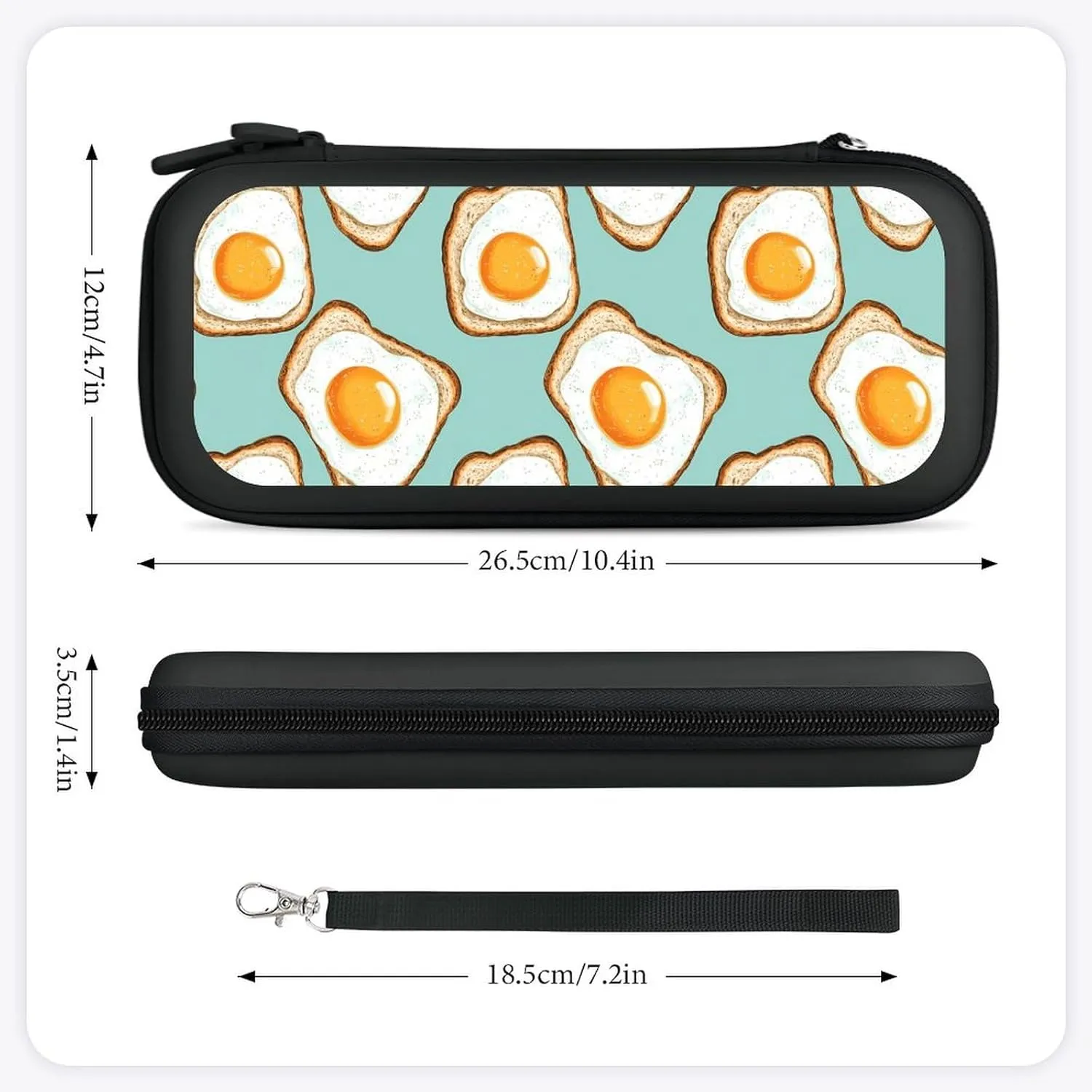 Fried Eggs And Bread Compatible with Switch Carrying Case Hard Travel Game Bag Pouch with 15 Games Accessories