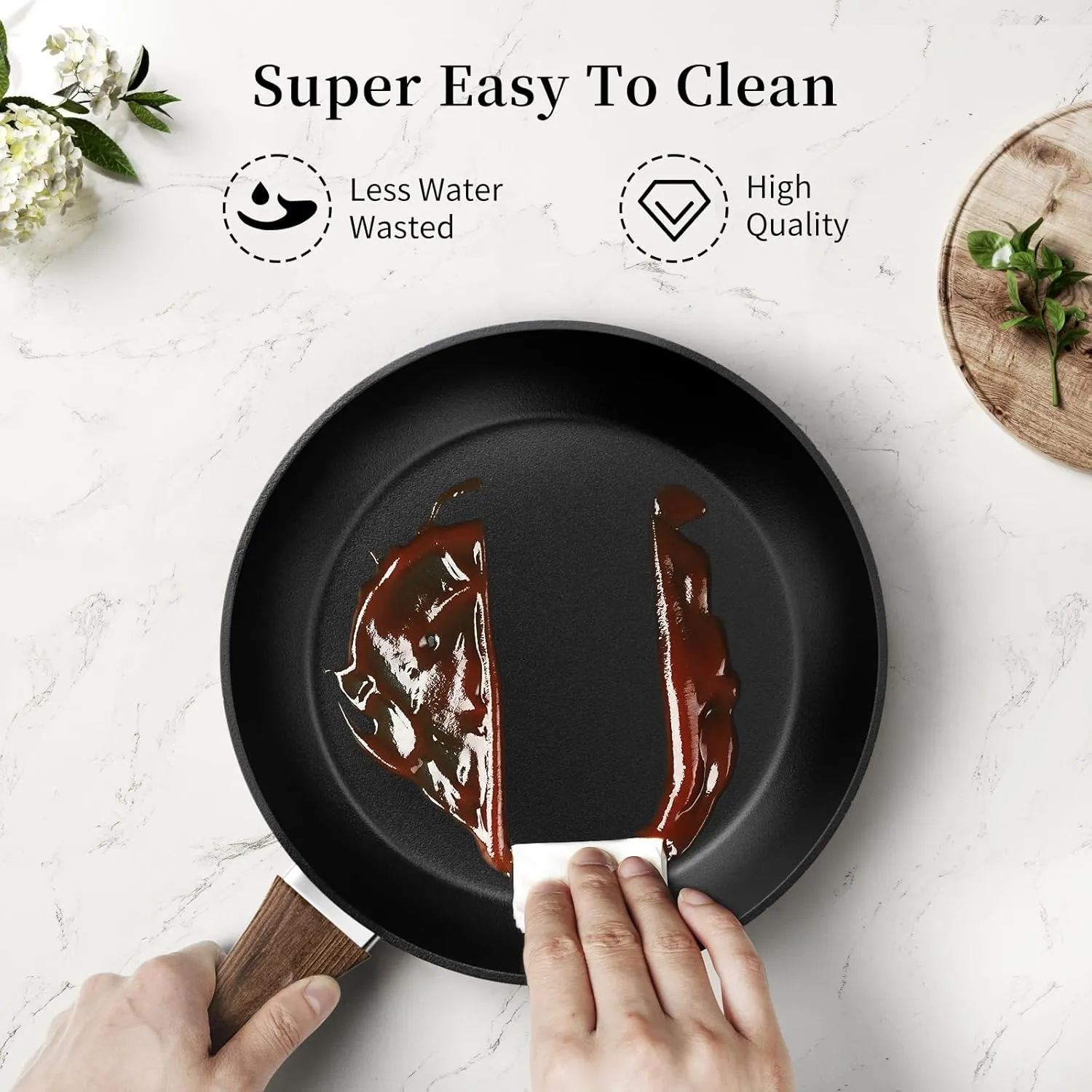 Frying Pan Set With Lids - Non Stick Frying Pans Set 3 Pcs, Nonstick Skillet Pans Set Egg Omelette Pan W/Lid, PFOA Free, Induction Non Toxic Cooking Black Pan Set
