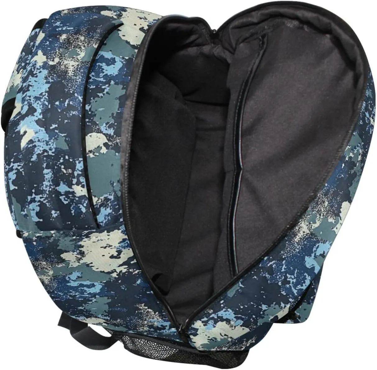 Fun Backpack for Teens Boys Girls Waterproof Outdoor Backpack with Chest Strap for Business Work College Travel Trip Army Camouflage Blue Camouflage
