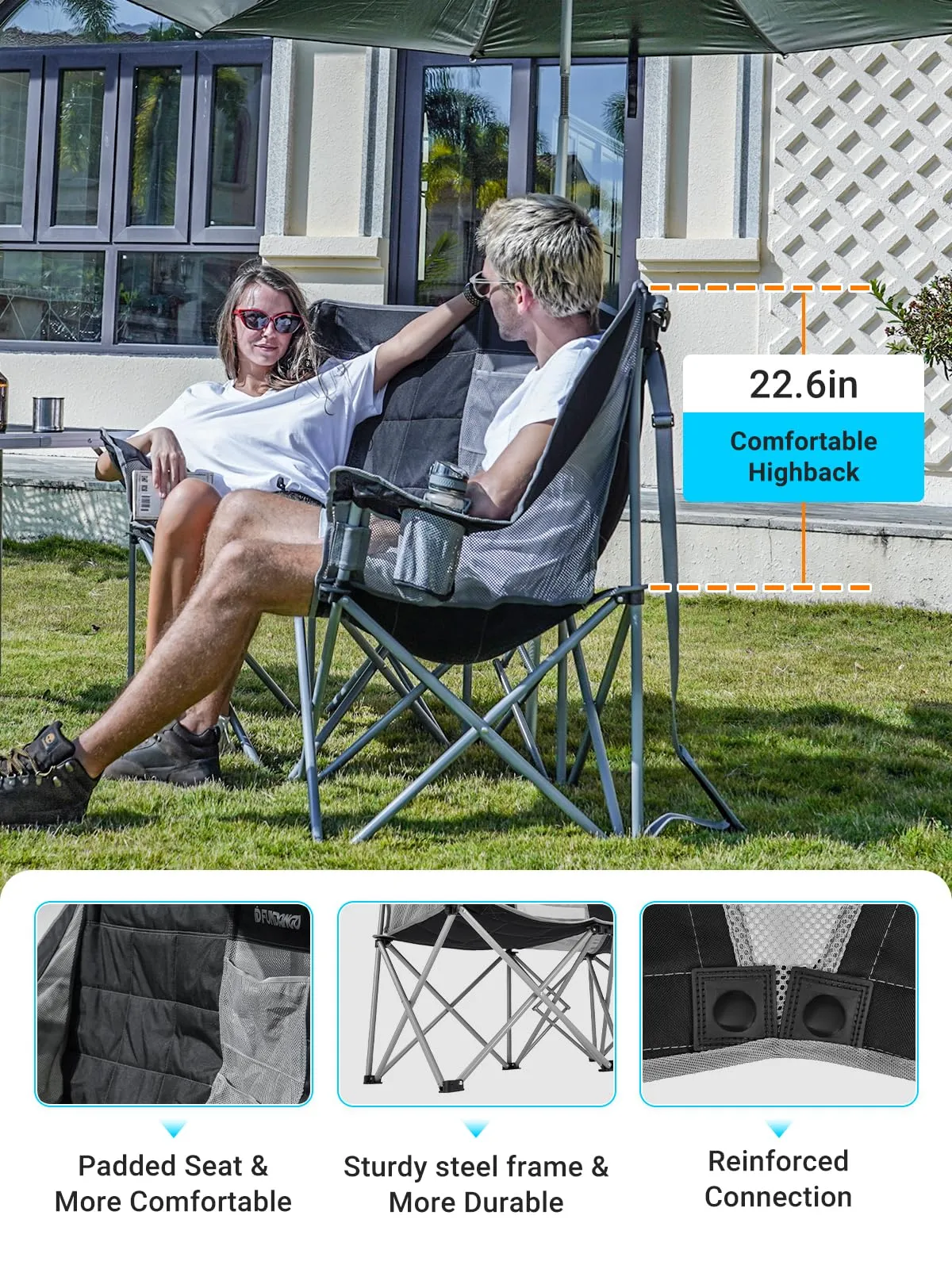 FUNDANGO Double Sofa Chair Loveseat Camping Chairs